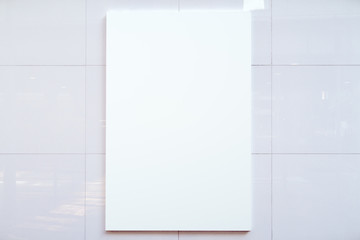 Closeup of blank white banner