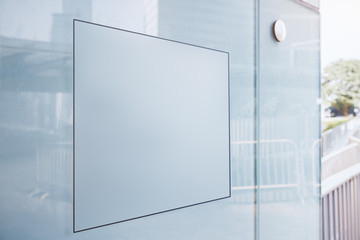 Closeup of empty white banner