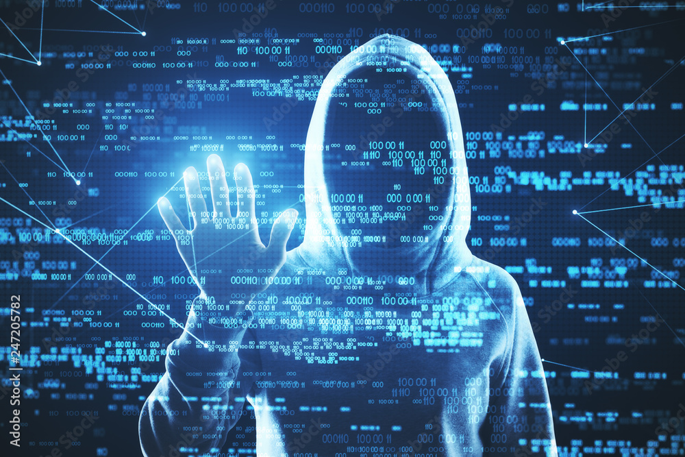 Poster cyberspace and hacking concept