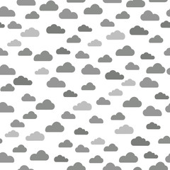 Blue cloud seamless pattern vector design baby art. Baby shower clouds , sky seamless pattern texture . - Vector