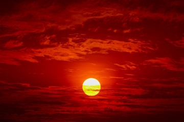 Big sun, Sunset sky background