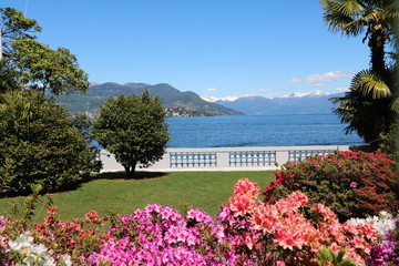 Spring at Lake Maggiore, Waterfront  in Stresa Italy