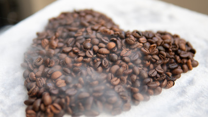 Coffee beans on a nice smooth background