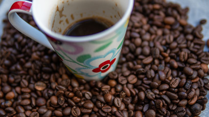 Coffee beans on a nice smooth background