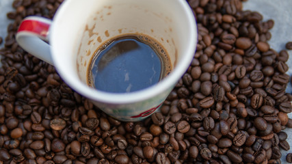 Coffee beans on a nice smooth background