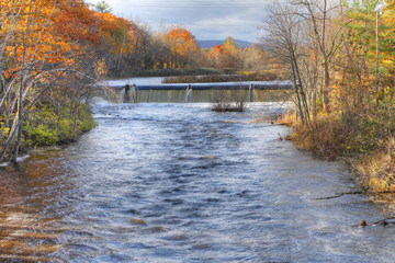 Mill dam in Westfield, Massachusetts, USA