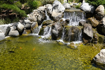 Fototapeta na wymiar Falls water garden