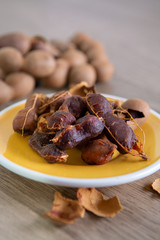 Fruits of tropcal Africal tree tamarind, used in cooking, traditional medicine and metal polish