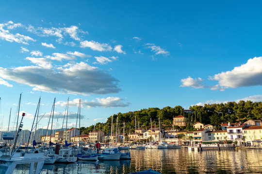 August 13, 2018, small fishermans and yacht haven, marina in Saint-Mandrier-sur-Mer, Provence, France