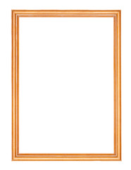 empty narrow lacquered wooden picture frame