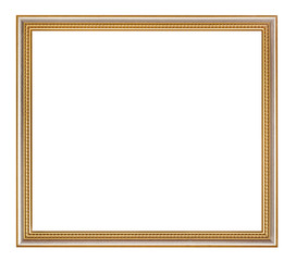 empty classic golden wooden picture frame