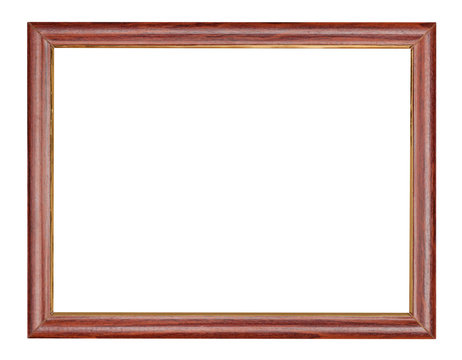 empty brown wooden picture frame cutout