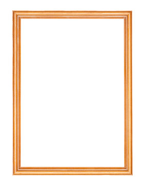 empty narrow lacquered wooden picture frame