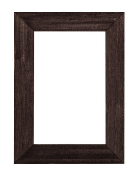 empty dark brown painted wide wooden picture frame