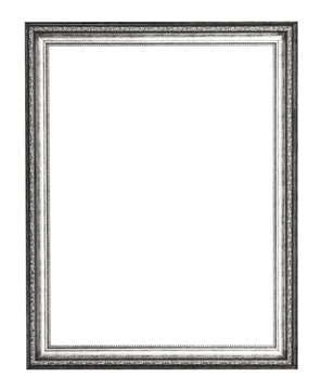 empty silver carved wooden picture frame