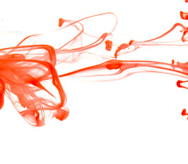 Color drop in water on a white background close-up, abstraction