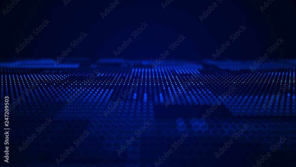 Aufkleber Abstract tech background. Abstract space background. Digital technology background. Computer code. 3d rendering.