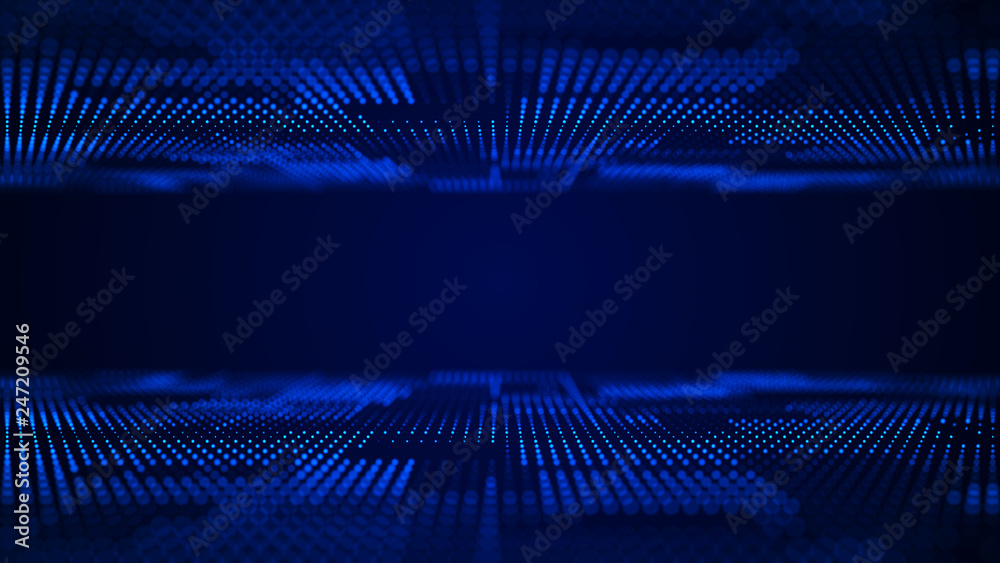 Fototapete Abstract tech background. Abstract space background. Digital technology background. Computer code. 3d rendering.