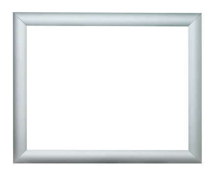 empty modern silver wooden picture frame