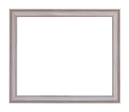 empty modern gray carved wooden picture frame