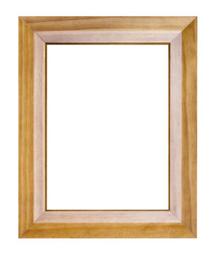 empty modern wide brown wooden picture frame