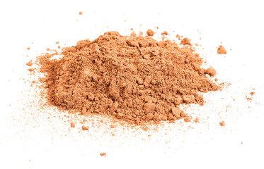 pile of cocoa powder isolated on white