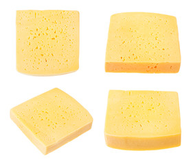 set from several pieces of yellow cheese