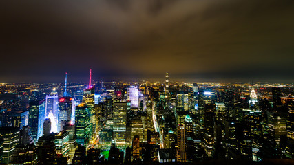 New York de nuit depuis l'Empire State Building