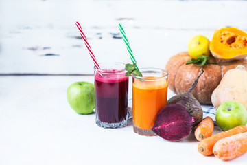 fresh juice from homemade vegetables. Carrots, beets. pumpkin.