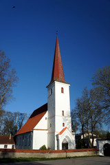 Fototapeta na wymiar Lutheran Church in the village of Lauciene. Latvia.