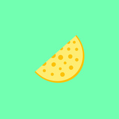 Cheese on the neon green background