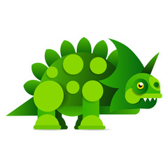 Cute cartoon dinosaur on white background. Prehistoric era.