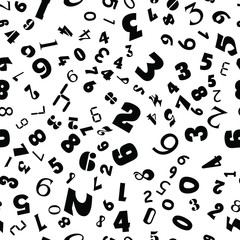 Numbers education, school concept. Seamless vector EPS 10 pattern. Flat style