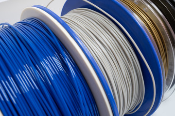 color plastic PLA PETG and ABS filament for printing on a 3D printer