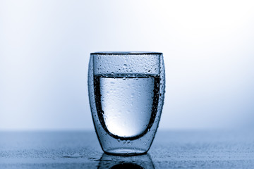 Clear water in a glass
