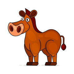 Obraz premium Horse in cartoon style vector on white background