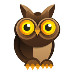 Owl On White Background Vector For Your Design.