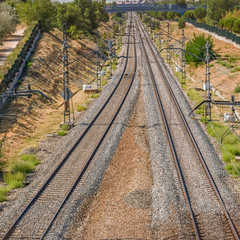 Fototapeta premium two railways approaching each other