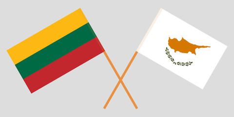 Lithuania and Cyprus. The Lithuanian and Cyprian flags. Official colors. Correct proportion. Vector