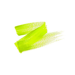 Grunge hand drawn with a brush. Curved brush stroke. green color 