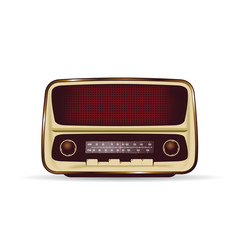 old and retro radio in brown color vector illustration
