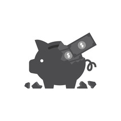 Piggy bank simple vector illustration in flat linework style