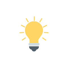 Flat design vector business illustration concept Creative idea with light lamp bulb for website and promotion banners.
