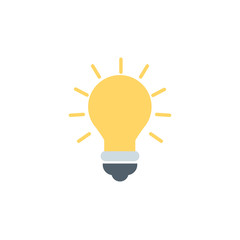 Flat design vector business illustration concept Creative idea with light lamp bulb for website and promotion banners.