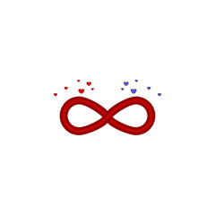 Fototapeta premium Infinity, love, symbol, valentine’s day icon. Element of color Valentine's Day. Premium quality graphic design icon. Signs and symbols collection icon for websites, web design
