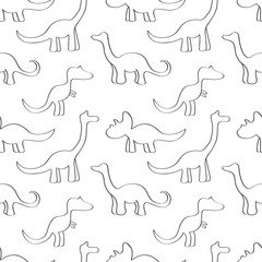 Seamless pattern with cute dinosaurs for children textile , wallpaper , posters and other design. Vector illustration.