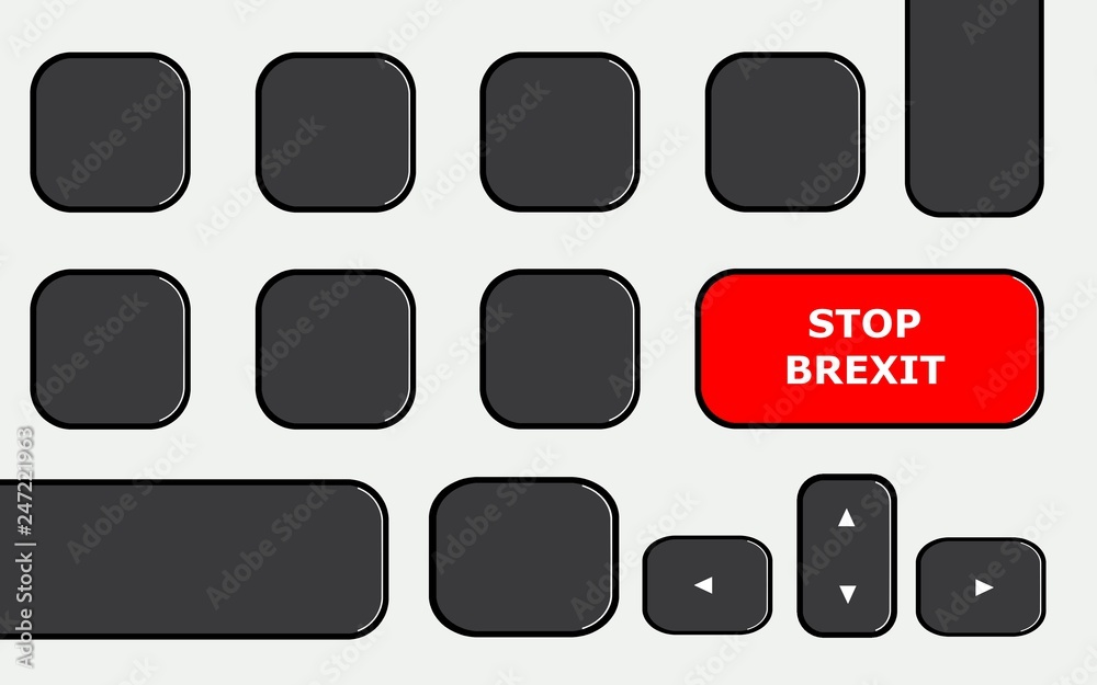 Sticker Stop Brexit sur une touche de clavier d'ordinateur