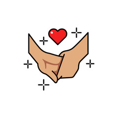 arm, boyfriend, girlfriend, love color icon. Element of color love signs. Premium quality graphic design icon. Signs and symbols collection icon for websites, web design, mobile