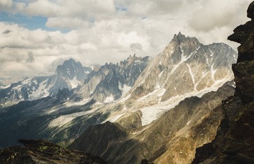 Beautiful landscape in pearl of the Alps - Chamonix, near mount Montblanch