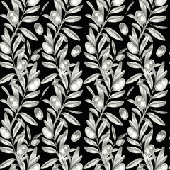 Olives seamless pattern